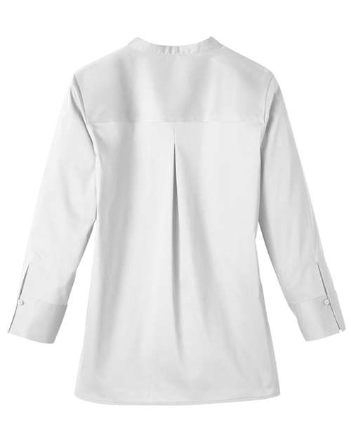 Devon & Jones DG560W Ladies' Crown  Collection Stretch Broadcloth 3/4 Sleeve Blouse #color_WHITE