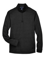Devon & Jones DG798 Men's Newbury Mlange Fleece Quarter-Zip #color_BLACK HEATHER