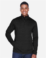 Devon & Jones DG798 Men's Newbury Mlange Fleece Quarter-Zip #color_BLACK HEATHER