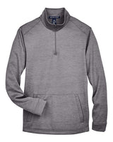 Devon & Jones DG798 Men's Newbury Mlange Fleece Quarter-Zip #color_DARK GREY HEATHR