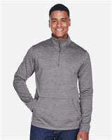 Devon & Jones DG798 Men's Newbury Mlange Fleece Quarter-Zip #color_DARK GREY HEATHR