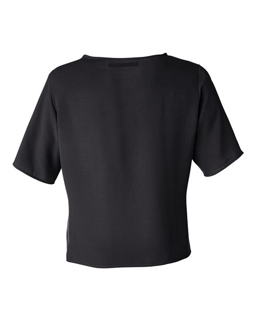 Devon & Jones DP617W Ladies' Perfect Fit Tie-Front Blouse #color_BLACK