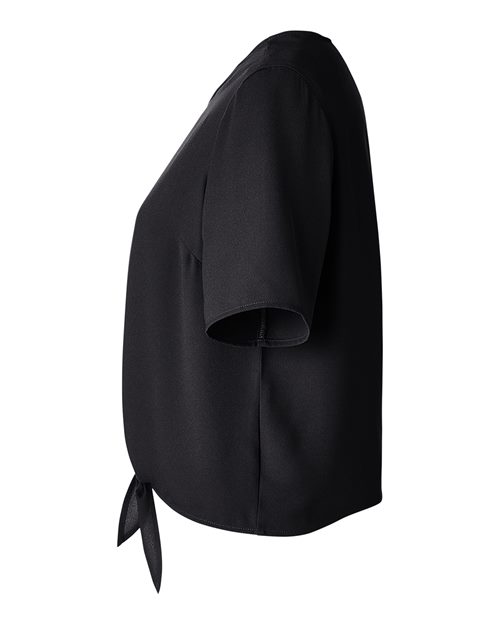 Devon & Jones DP617W Ladies' Perfect Fit Tie-Front Blouse #color_BLACK