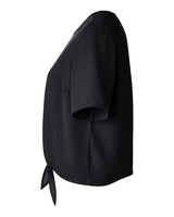 Devon & Jones DP617W Ladies' Perfect Fit Tie-Front Blouse #color_BLACK