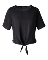 Devon & Jones DP617W Ladies' Perfect Fit Tie-Front Blouse #color_BLACK