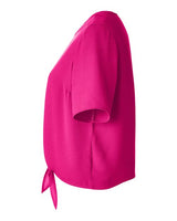 Devon & Jones DP617W Ladies' Perfect Fit Tie-Front Blouse #color_CROWN RASPBERRY