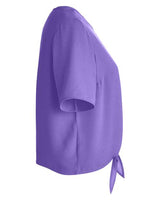 Devon & Jones DP617W Ladies' Perfect Fit Tie-Front Blouse #color_GRAPE