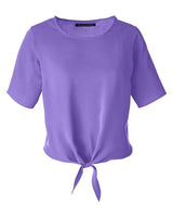 Devon & Jones DP617W Ladies' Perfect Fit Tie-Front Blouse #color_GRAPE