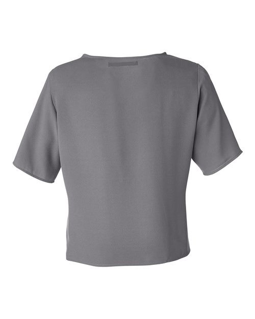 Devon & Jones DP617W Ladies' Perfect Fit Tie-Front Blouse #color_GRAPHITE