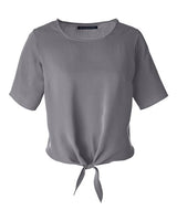 Devon & Jones DP617W Ladies' Perfect Fit Tie-Front Blouse #color_GRAPHITE