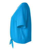 Devon & Jones DP617W Ladies' Perfect Fit Tie-Front Blouse #color_OCEAN BLUE