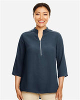 Devon & Jones DP611W Ladies' Perfect Fit  3/4-Sleeve Crepe Tunic #color_NAVY