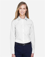 Devon & Jones D620W Ladies' Crown Woven Collection Solid Broadcloth #color_WHITE