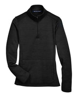 Devon & Jones DG798W Ladies' Newbury Mlange Fleece Quarter-Zip #color_BLACK HEATHER