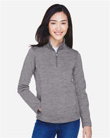 Devon & Jones DG798W Ladies' Newbury Mlange Fleece Quarter-Zip #color_DARK GREY HEATHR
