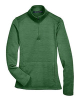 Devon & Jones DG798W Ladies' Newbury Mlange Fleece Quarter-Zip #color_FOREST HEATHER