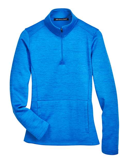 Devon & Jones DG798W Ladies' Newbury Mlange Fleece Quarter-Zip #color_FRENCH BLUE HTHR