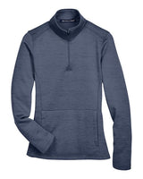 Devon & Jones DG798W Ladies' Newbury Mlange Fleece Quarter-Zip #color_NAVY HEATHER