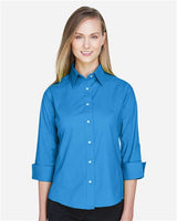 Devon & Jones DP625W Ladies' Perfect Fit 3/4-Sleeve Stretch Poplin Blouse #color_FRENCH BLUE