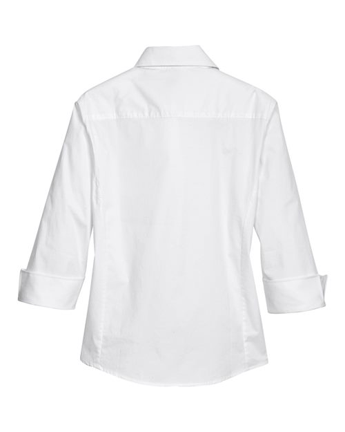 Devon & Jones DP625W Ladies' Perfect Fit 3/4-Sleeve Stretch Poplin Blouse #color_WHITE