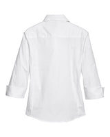 Devon & Jones DP625W Ladies' Perfect Fit 3/4-Sleeve Stretch Poplin Blouse #color_WHITE