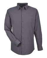 Devon & Jones DG535 CrownLux Performance Men's Tonal Mini Check Shirt #color_CARBON