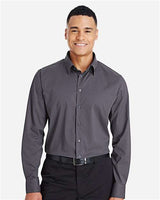 Devon & Jones DG535 CrownLux Performance Men's Tonal Mini Check Shirt #color_CARBON