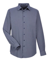 Devon & Jones DG535 CrownLux Performance Men's Tonal Mini Check Shirt #color_NAVY