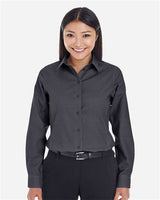 Devon & Jones DG532W Ladies' Crown Woven CCollection Royal Dobby Shirt #color_BLACK