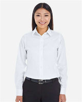 Devon & Jones DG532W Ladies' Crown Woven CCollection Royal Dobby Shirt #color_WHITE