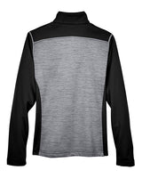 Devon & Jones DG796W Ladies' Newbury Colorblock Mlange Fleece Full-Zip #color_BLK HTH/ D GR HT