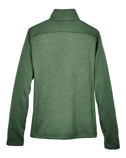 Devon & Jones DG796W Ladies' Newbury Colorblock Mlange Fleece Full-Zip #color_FOREST/ FORST HT