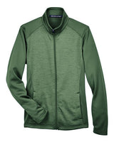 Devon & Jones DG796W Ladies' Newbury Colorblock Mlange Fleece Full-Zip #color_FOREST/ FORST HT