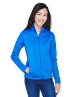 Devon & Jones DG796W Ladies' Newbury Colorblock Mlange Fleece Full-Zip #color_FRCH BL/ F BL HT