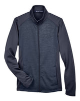 Devon & Jones DG796W Ladies' Newbury Colorblock Mlange Fleece Full-Zip #color_NAVY/ NAVY HTHR
