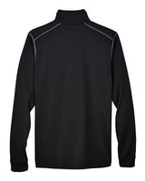 Devon & Jones DG796 Men's Newbury Colorblock Mlange Fleece Full-Zip #color_BLK HTH/ D GR HT