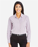 Devon & Jones DG540W CrownLux Performance Ladies' Micro Windowpane Shirt #color_BURGUNDY/ WHITE