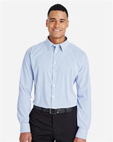 Devon & Jones DG540 CrownLux Performance Men's Micro Windowpane Shirt #color_FRENCH BLUE/ WHT