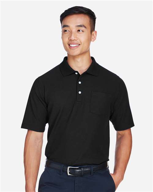 Devon & Jones DG150P Men's DRYTEC20 Performance Pocket Polo #color_BLACK