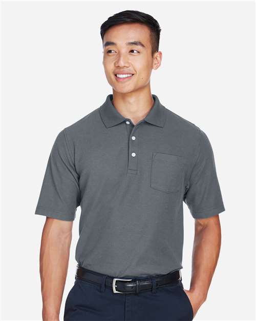 Devon & Jones DG150P Men's DRYTEC20 Performance Pocket Polo #color_GRAPHITE