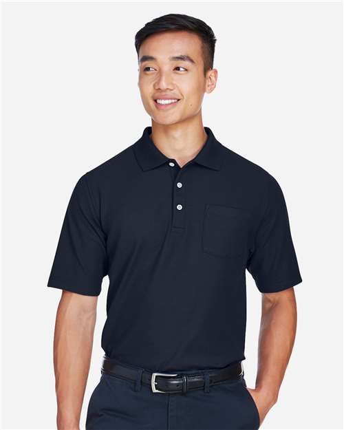 Devon & Jones DG150P Men's DRYTEC20 Performance Pocket Polo #color_NAVY