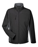 Devon & Jones D997 Men's Soft Shell Colorblock Jacket #color_BLCK/ DK CHRCOAL