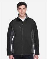 Devon & Jones D997 Men's Soft Shell Colorblock Jacket #color_BLCK/ DK CHRCOAL