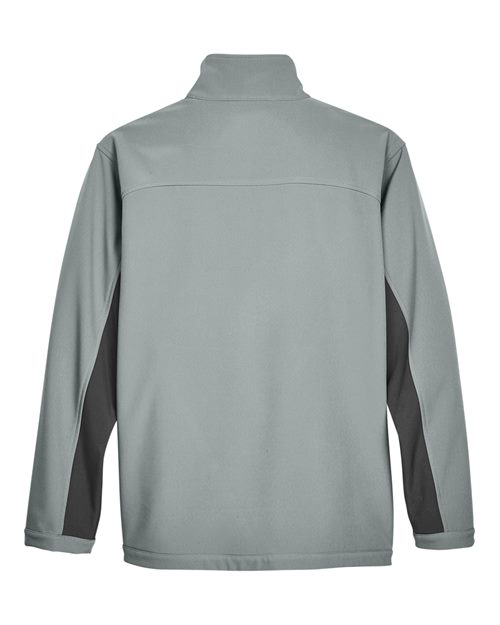 Devon & Jones D997 Men's Soft Shell Colorblock Jacket #color_CHARCL/ DK CHRCL