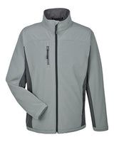 Devon & Jones D997 Men's Soft Shell Colorblock Jacket #color_CHARCL/ DK CHRCL