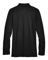 Devon & Jones DG20LT CrownLux Performance Men's Tall Plaited Long Sleeve Polo #color_BLACK