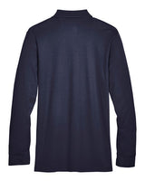 Devon & Jones DG20LT CrownLux Performance Men's Tall Plaited Long Sleeve Polo #color_NAVY