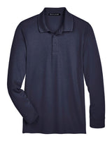Devon & Jones DG20LT CrownLux Performance Men's Tall Plaited Long Sleeve Polo #color_NAVY