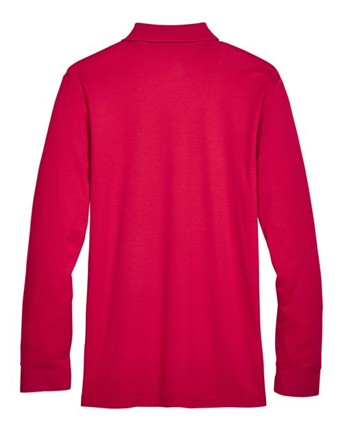 Devon & Jones DG20LT CrownLux Performance Men's Tall Plaited Long Sleeve Polo #color_RED