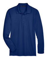 Devon & Jones DG20LT CrownLux Performance Men's Tall Plaited Long Sleeve Polo #color_TRUE ROYAL